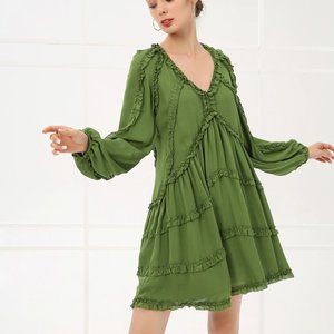 Julie Brown NYC Mackenzie Dress Jungle Green Small